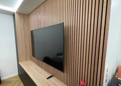 meuble tv mur en tasseaux