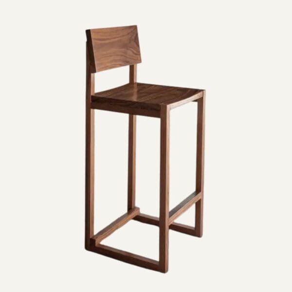 tabouret bois massif comptoir ilot cuisine japandi